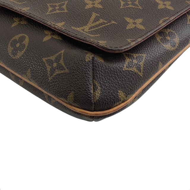 LOUIS VUITTON ルイヴィトン モノグラム ショルダーバッグ ブラウン PVC レザー ミュゼットタンゴ vintage ヴィンテージ オールド hhd3ec