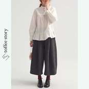 【2color】ほのあかり揺れる、冬のコクーンパンツ《P0328》