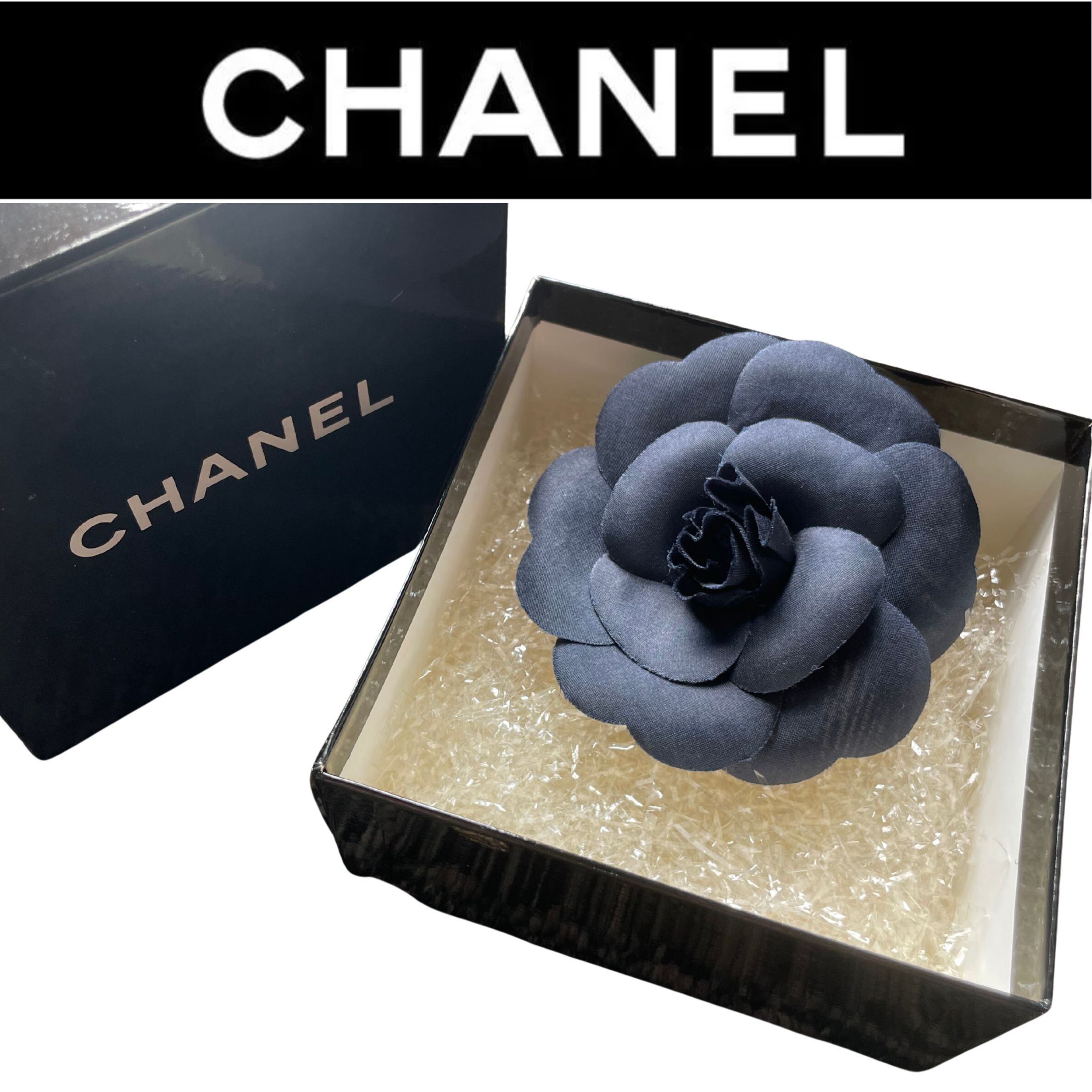 CHANEL シャネル カメリア コサージュ ブローチ ネイビー 濃紺 | brand-one