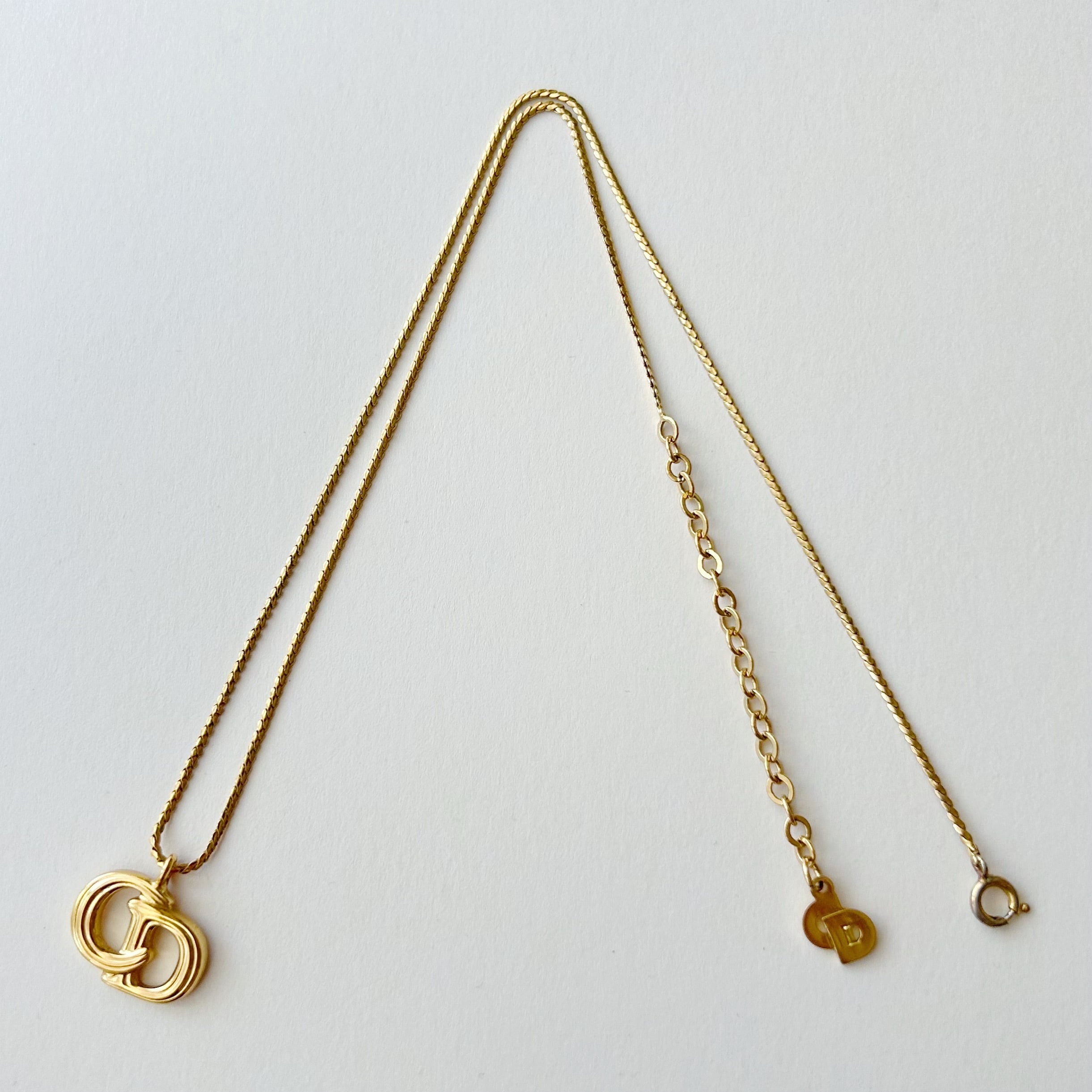 N7008】Christian Dior CD logo line necklace/クリスチャンディオール