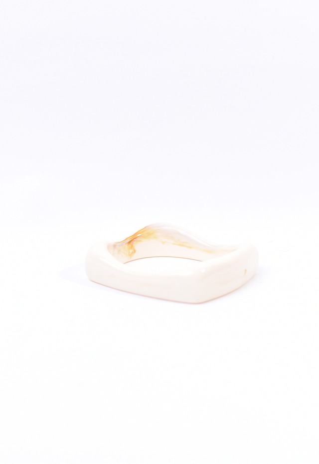 organic square bangle / ivory