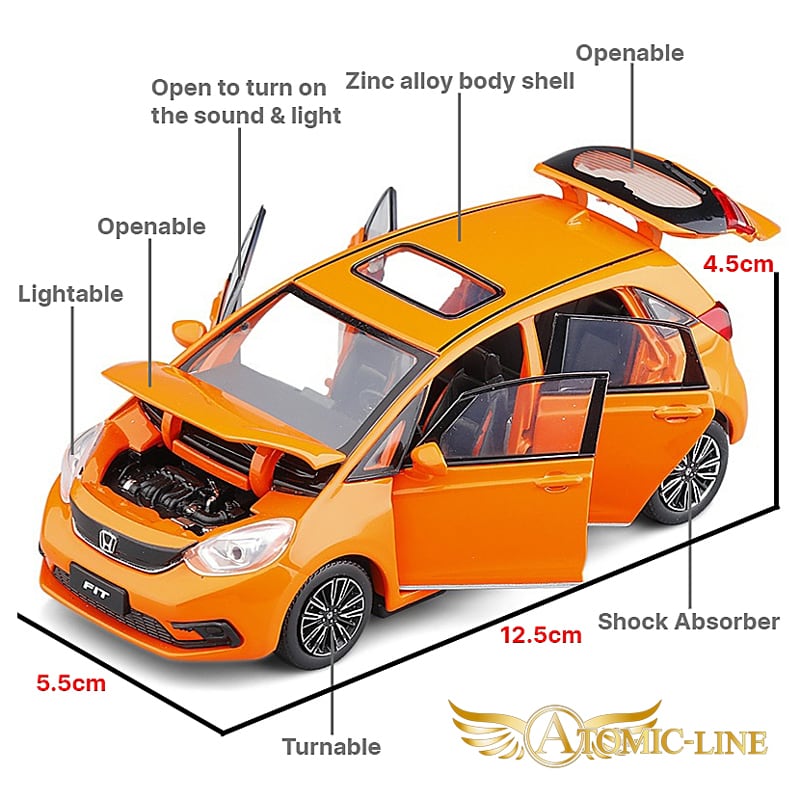 HONDA FIT フィット 4th 1/32 ミニカー 全4色 ライト点灯 エンジン