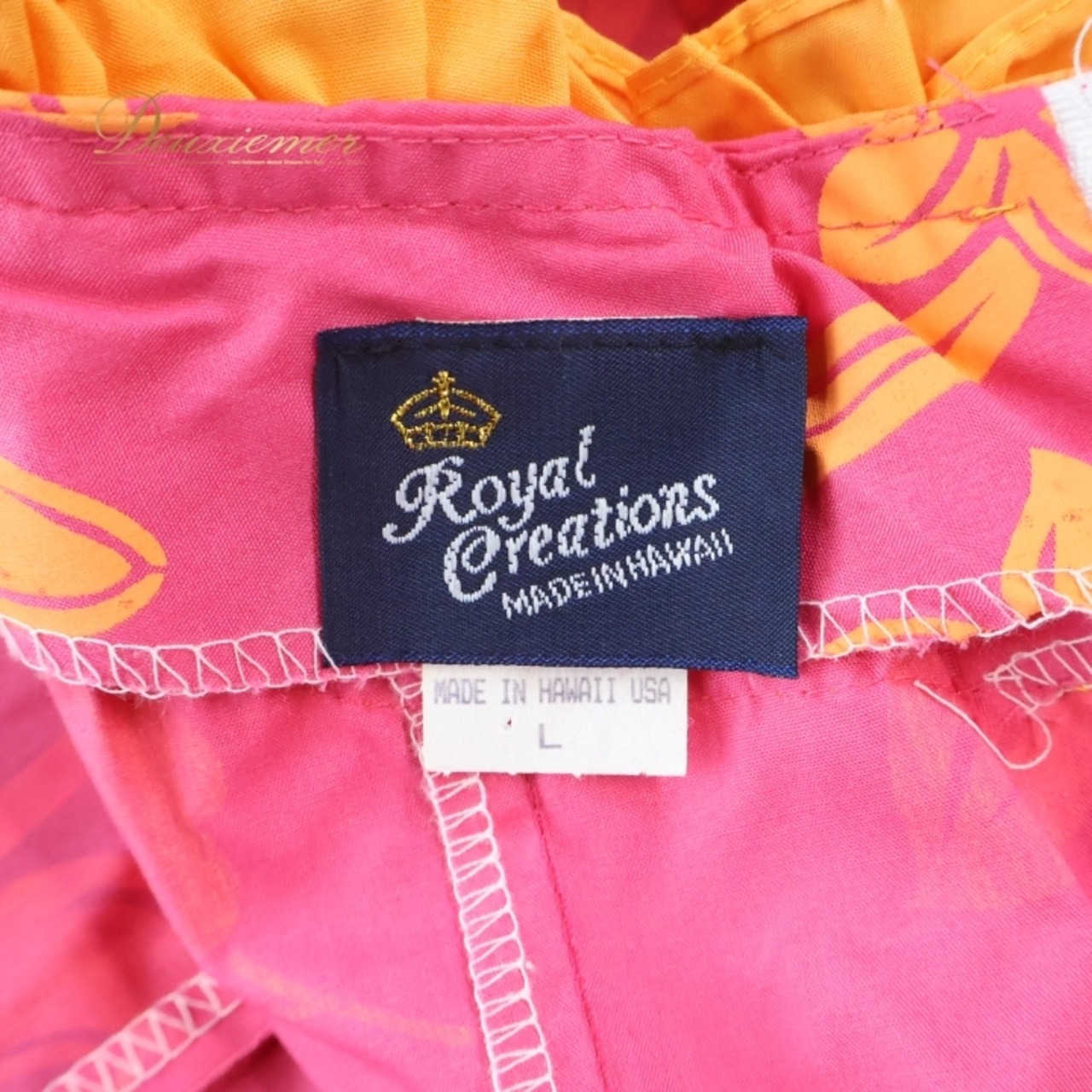 フラダンス 衣装 ワンピース ドレス ピンク系 Royal Creations ハワイ製 ハイビスカス柄 モンステラ柄 ハワイアンプリント アロハ フラ ダンス レッスン 練習 フリル ノースリーブ 華やか 鮮やか かわいい おしゃれ オレンジ系 ピンク 橙 フラダンスドレス ハワイアンワンピース お花柄 アロハウェア サマーウェア フリルデザイン リゾートファッション 大人可愛い 柄物ドレス