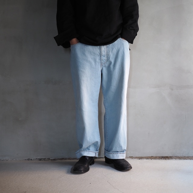 YOKO SAKAMOTO DENIM 5P EASY PANTS BLEACH INDIGO