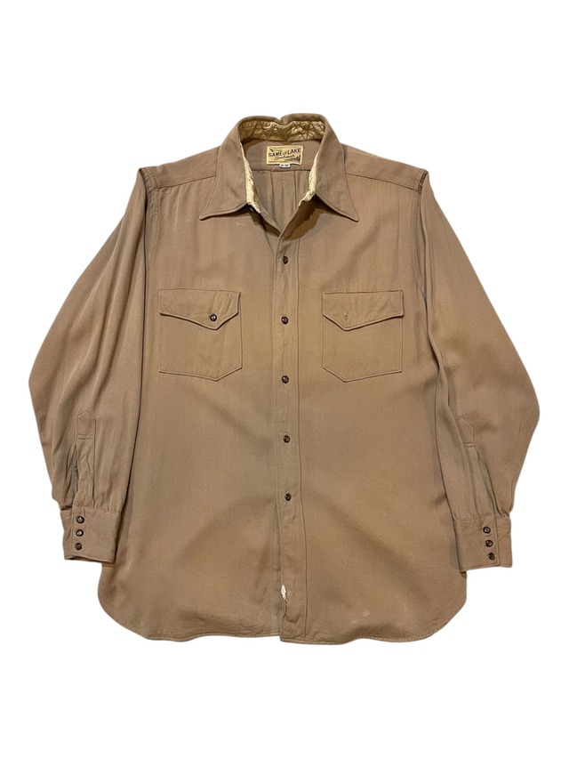 40s Game and Lake Wool Rayon Gabardine Shirt ゲームアンドレイク  