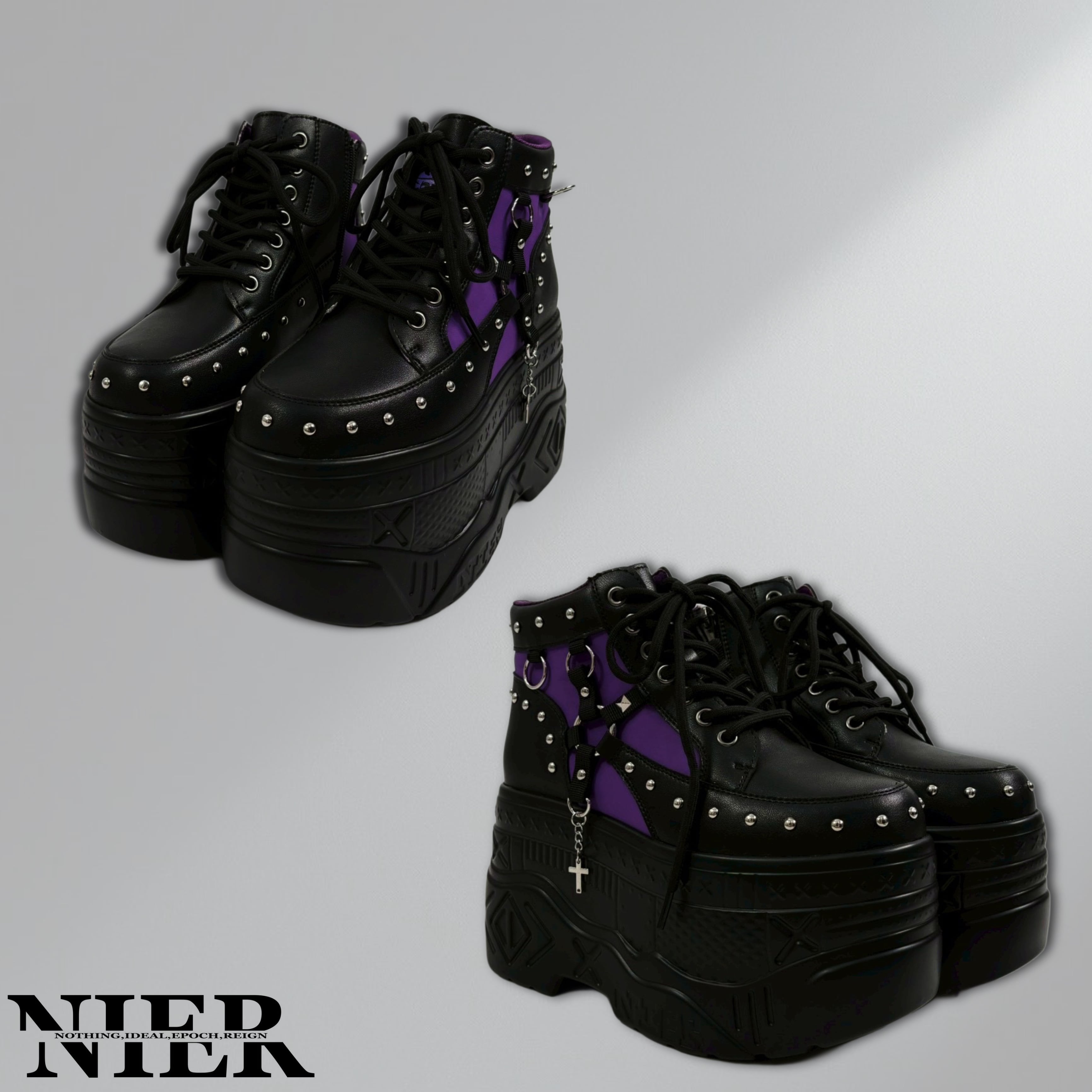 NieR 厚底シューズ 25cm 23cm〜27cm5サイズ展開》身長約11cmUP☆超高品質GOTHIC厚底スニーカー
