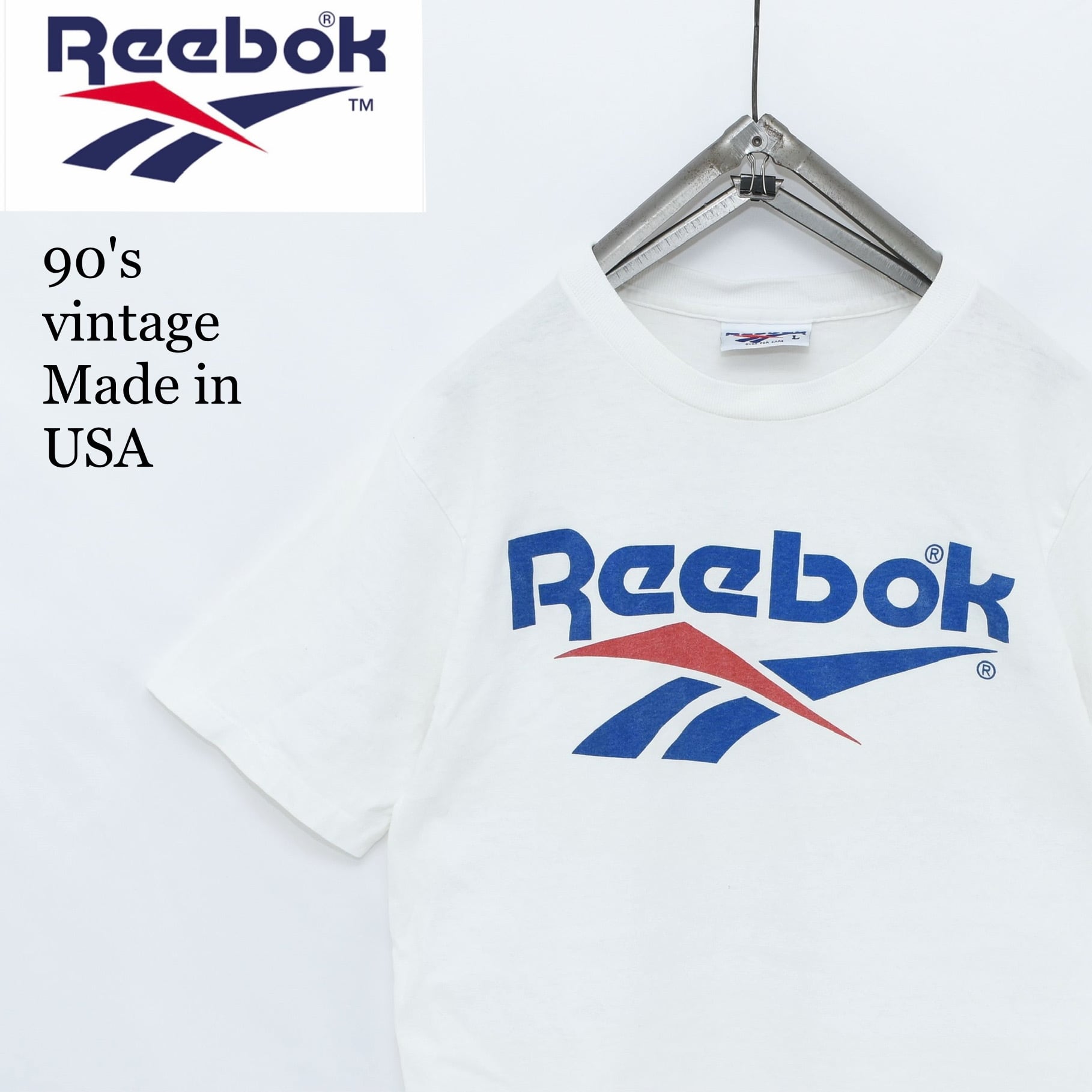 Vintage 【USA製】Reebok ロゴ プリント Tシャツ ビンテージ