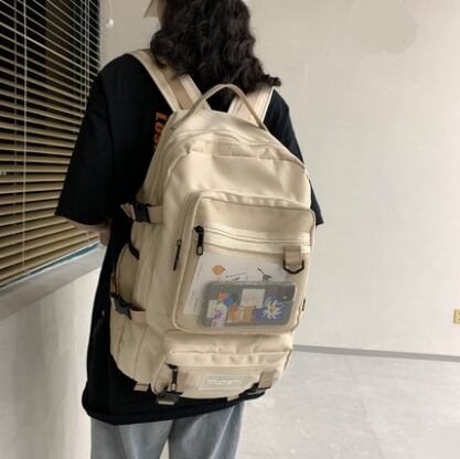 Rucksack Pocket Unisex バッグ 鞄 リュックサック バックパック スクールバッグ 大容量 多機能 ポケット オシャレ シンプル 3色展開 ホワイト ブラック ワイン 男女兼用 ユニセックス 大人 可愛い カジュアル お揃い お出かけ 普段使い レジャー 旅行 オールシーズン