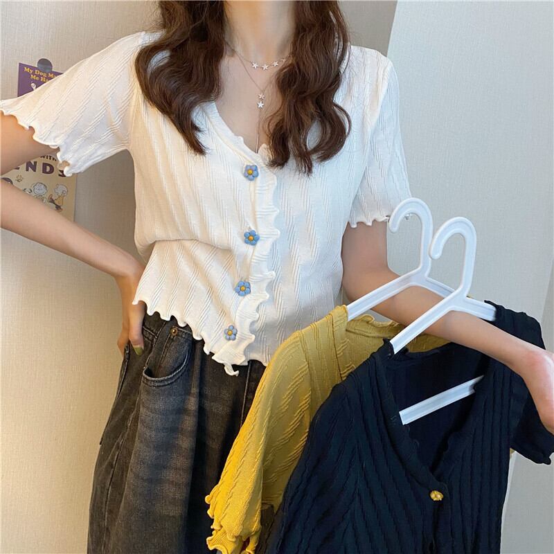 ウェストVネックスリムショート薄手サマーホワイトTシャツ トップス 夏物 1号婦人22128650281