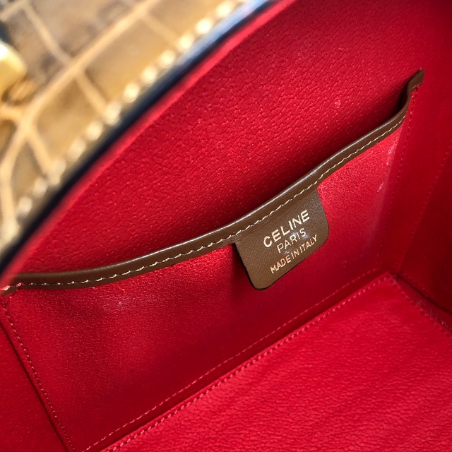 CELINE セリーヌ ハンドバッグ ブラウン 型押しレザー バニティバッグ vintage ヴィンテージ オールド wnfv7n