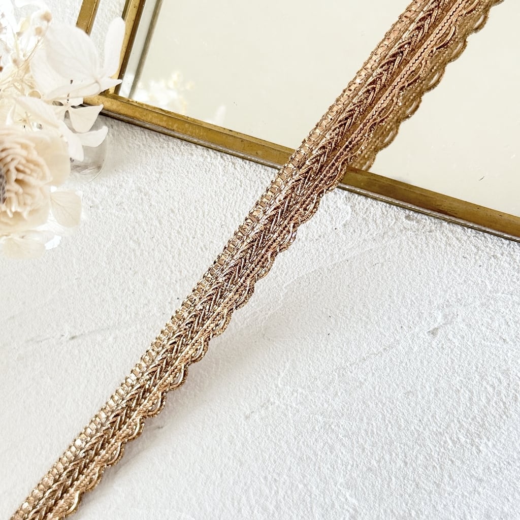 インド刺繍リボン　ポニーフック　ヘアカフ　くすみピンク　ブレード インド刺繍リボン ポニーフック ヘアカフ くすみピンク ブレード 新色