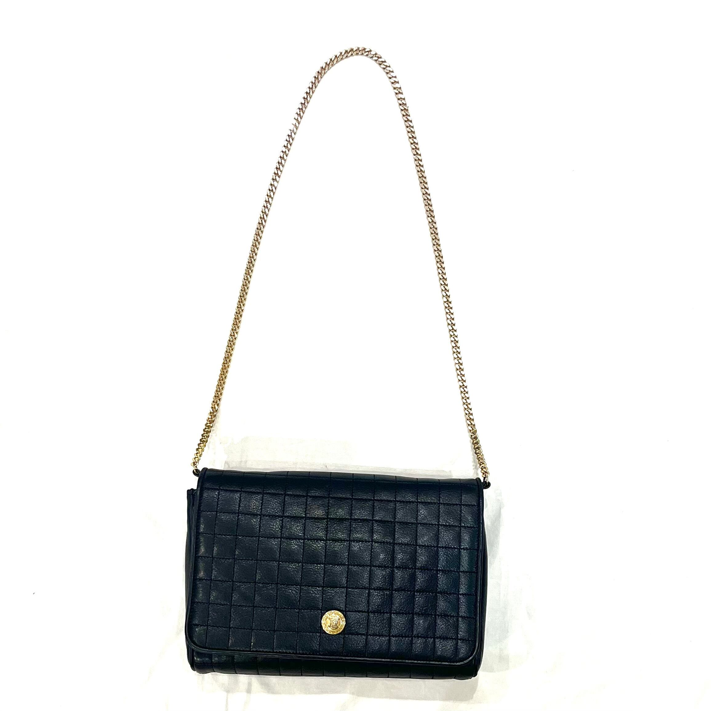 CELINE】 セリーヌ 本革レザーマトラッセ キルティング チェーン