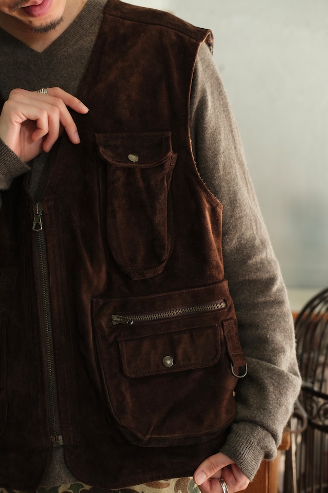 Utah/90’s “VERA PELLE” suède leather vest/made in Italy