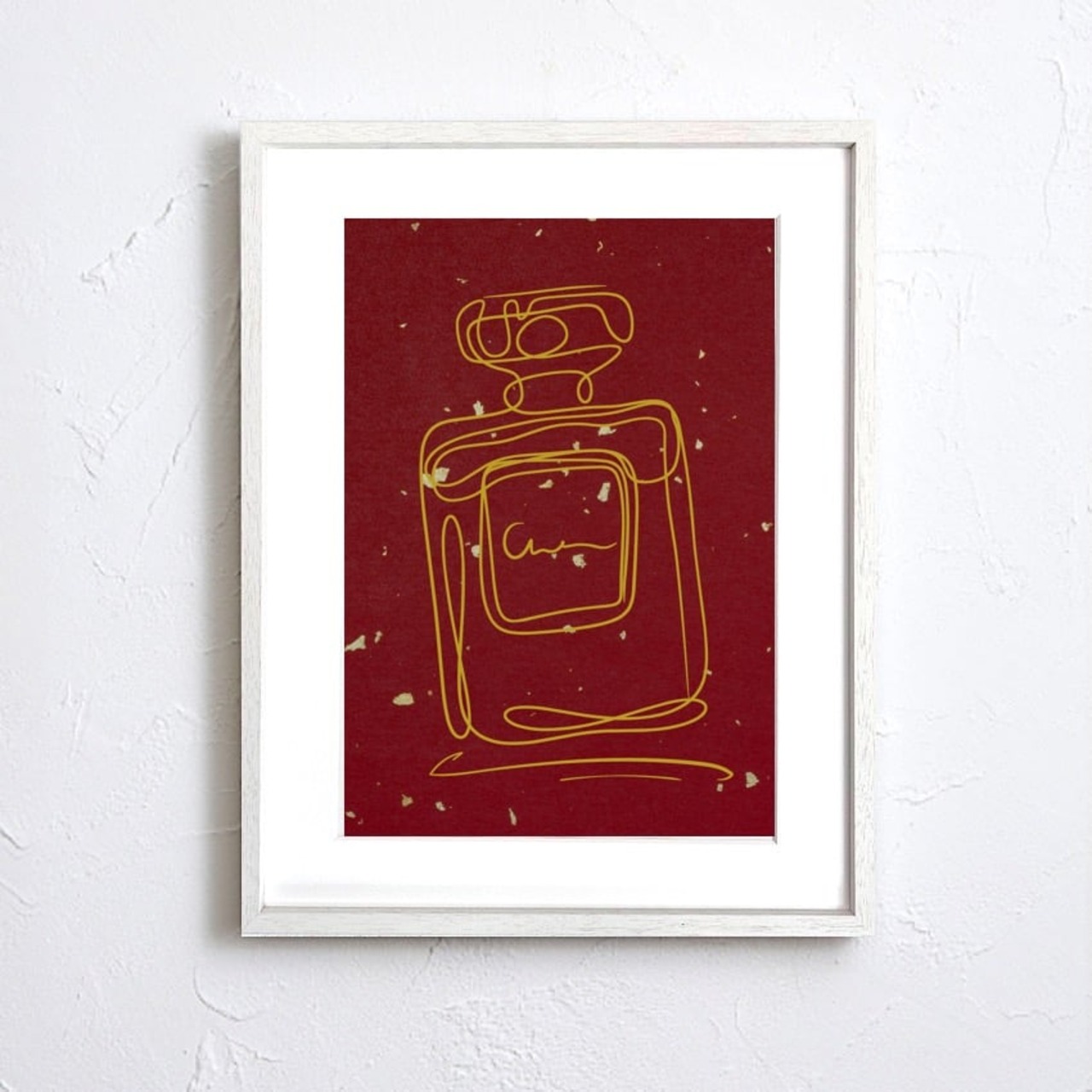 EAU DE PARFUM N°22｜香りの余韻を一筆で描く上品ミニマル香水アートポスター｜ホテルライク空間に映える静かな一枚｜A2ポスター