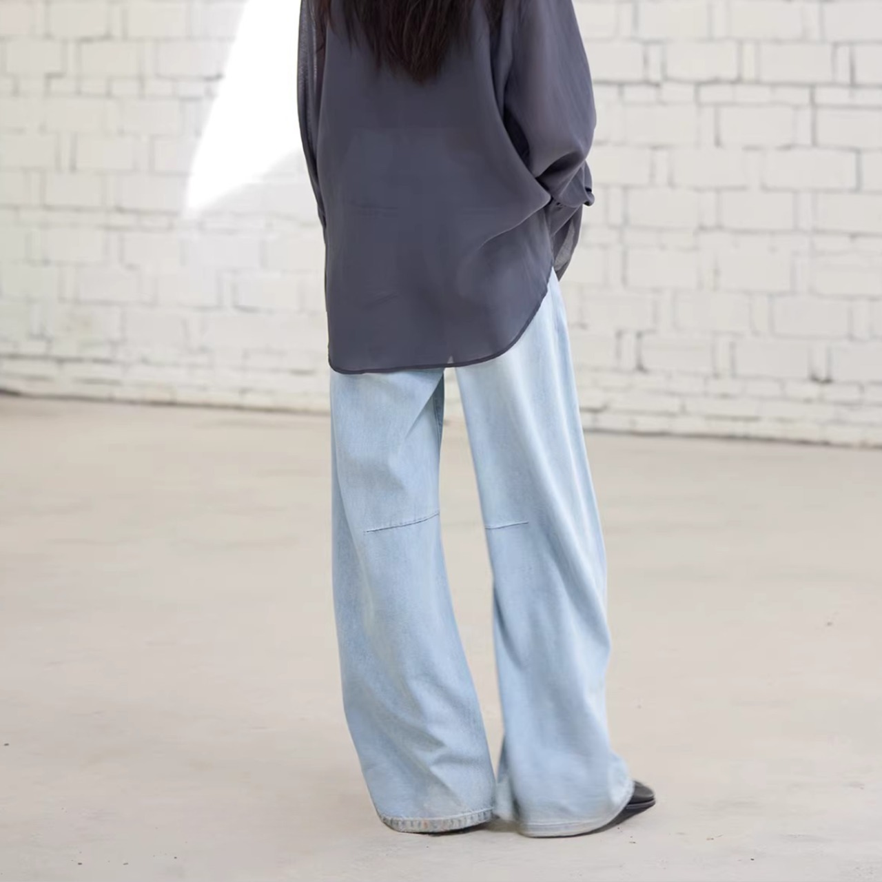 シンプル ワイド フルレングス デニムパンツ 00157・画像6