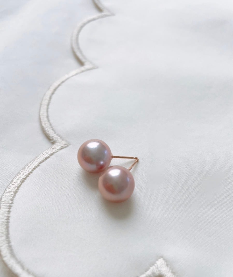 k18 ピンクラベンダーパール ピアス | coccole