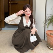 襟付きレトロワンピース