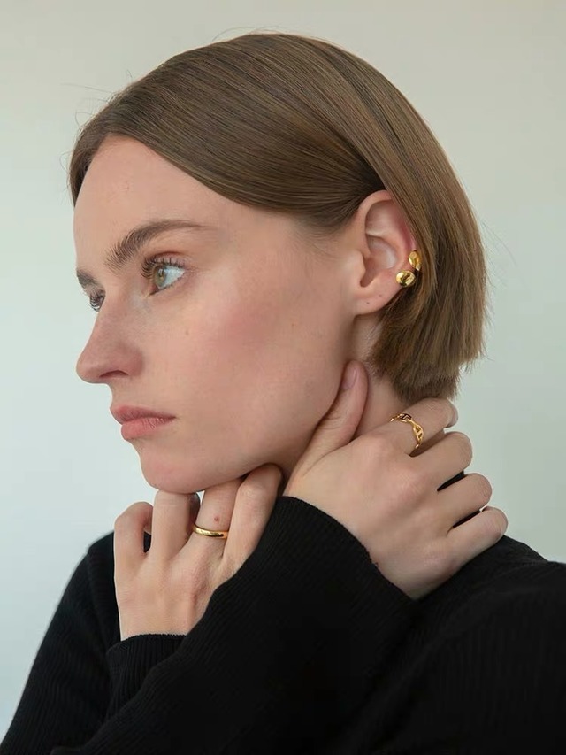 S925 2set mini H ring (R177)