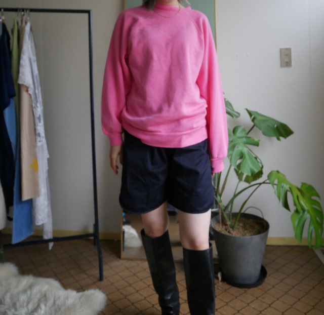80s-90s Tultex Ultra Fleece Solid Raglan Sweat hot pink