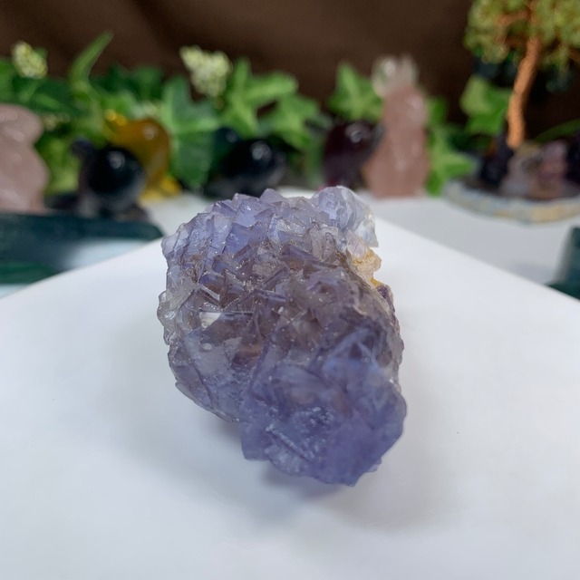 50.ジオードの中にパープルフローライト☆幻想的な色合い☆ヤオガンシャン産・パープルフローライト原石