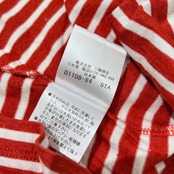 BURBERRY BLACK LABEL バーバリー ブラックレーベル ホース刺繍 ボーダー 長袖Tシャツ カットソー 2 /レッド/三陽商会