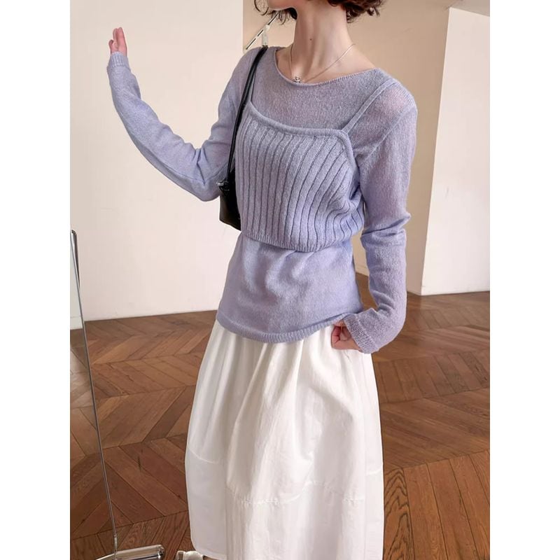 rib knit bustier inner set 101592