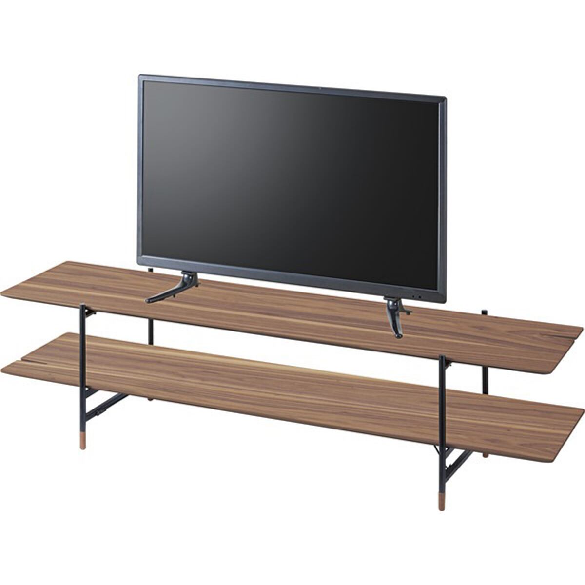 ルカ TVボード 天然木化粧繊維板 ウォルナット ウレタン塗装 スチール 粉体塗装