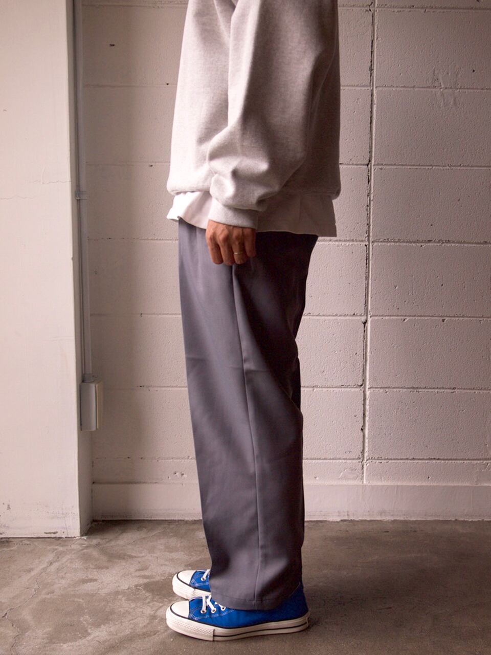 【最終値下げ】POLY SLACKS WIDE PANTS(black)