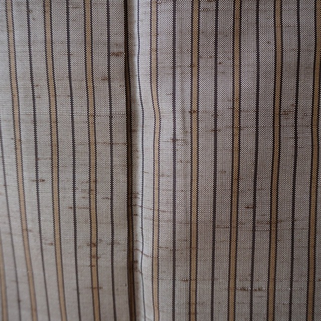 【胴抜き】潤色地　縞文　胴抜き仕立て　牛首紬