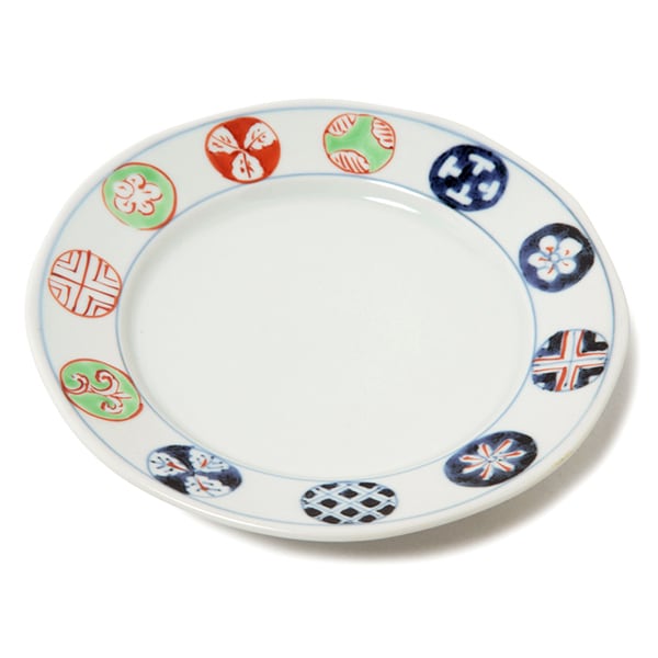 染錦丸紋段付5.5寸丸皿 | 福珠窯ファクトリーショップ