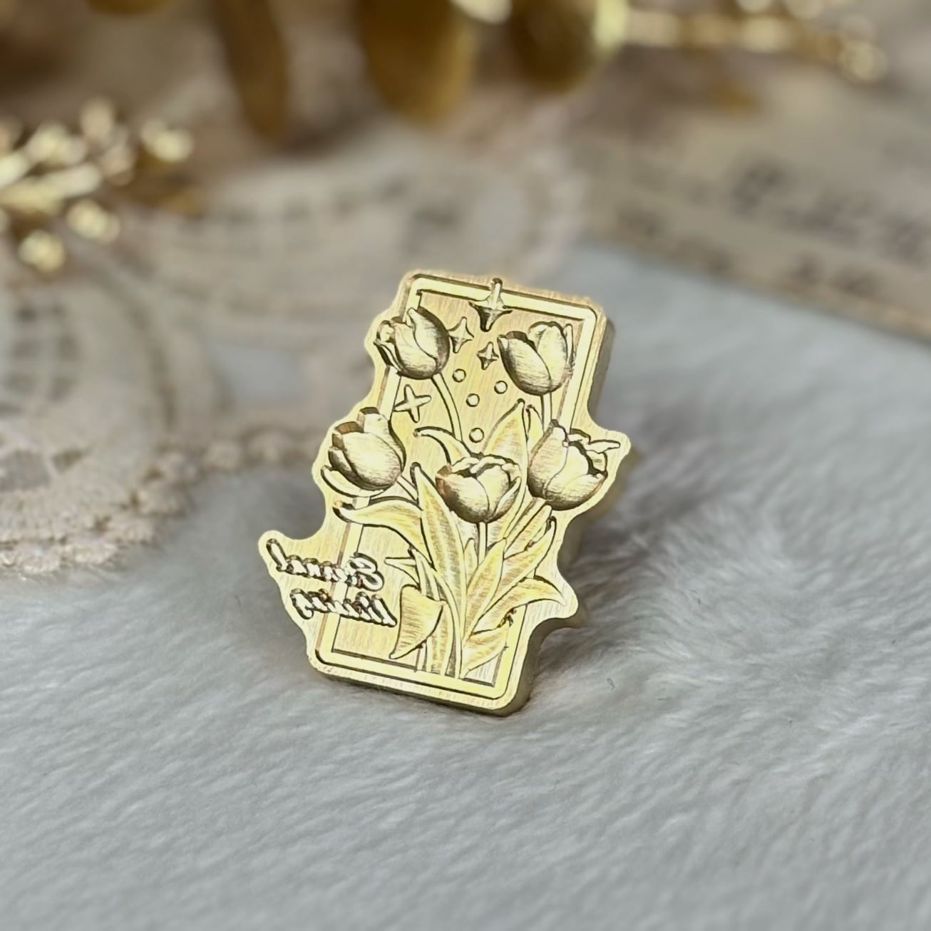 【縦32㎜×横20㎜】メッセージチューリップ【スタンプヘッド】#SWH-118