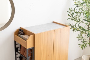 【幅70cm】Xue ラック付きキャビネット