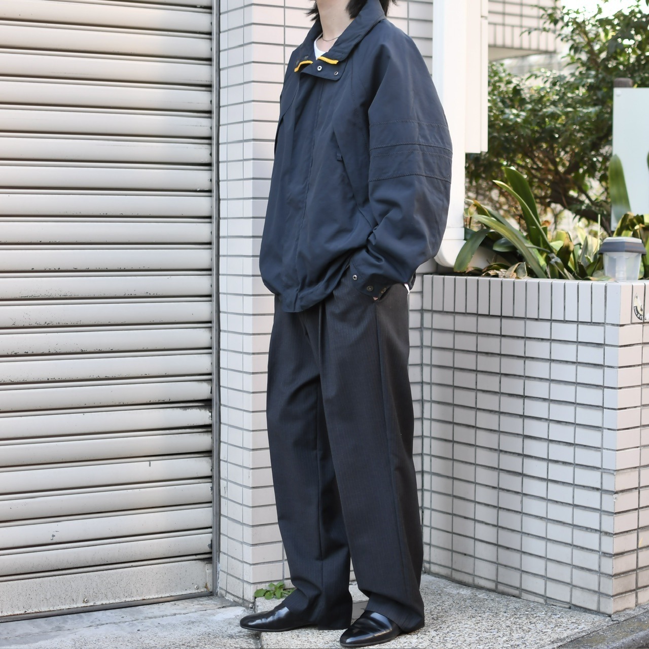 NAUTICA asymmetry design double zip nylon jacket