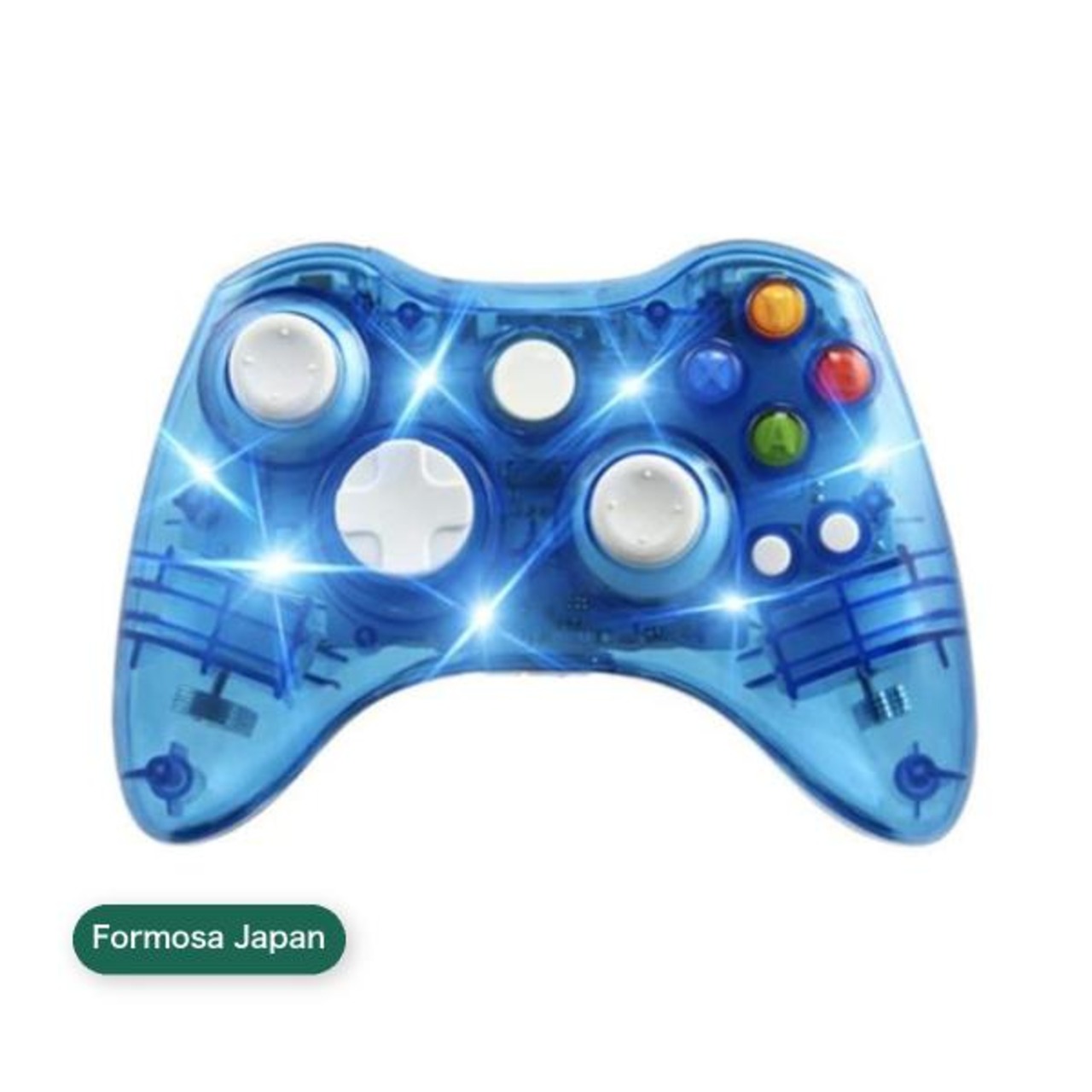 Formosa Japan Xbox 360 USB 無線 ワイヤレス ゲームコントローラー Xbox360 Windows 対応 透明ブルー