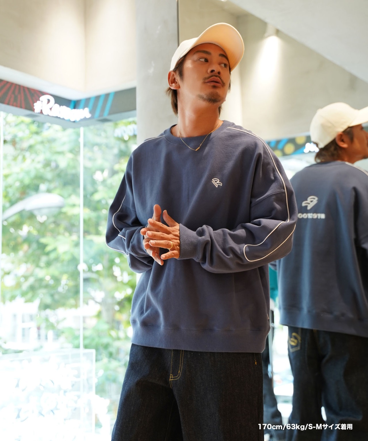 【#Re:room】COLOR PIPING SWEAT BIG TRAINER［REC711］