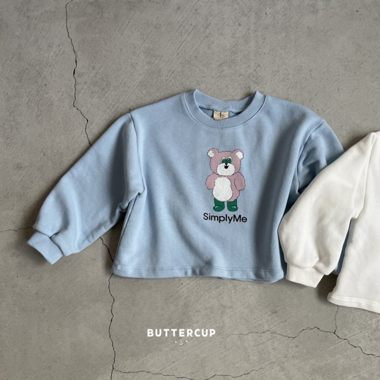 [BUTTERCUP] Simply Me Bears Sweatshirt Tee / [버터컵] 심플리미베어스웻티