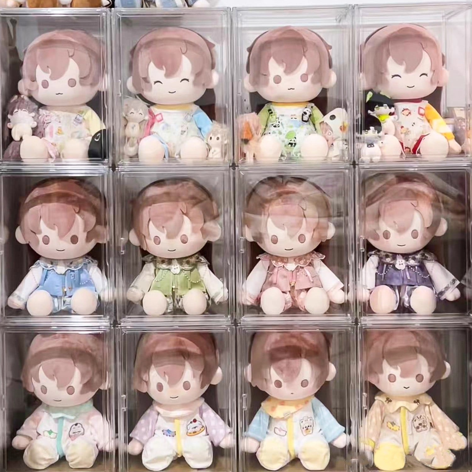 40cmぬいぐるみ用 アクリル 透明 ディスプレイケース 磁気開閉 収納