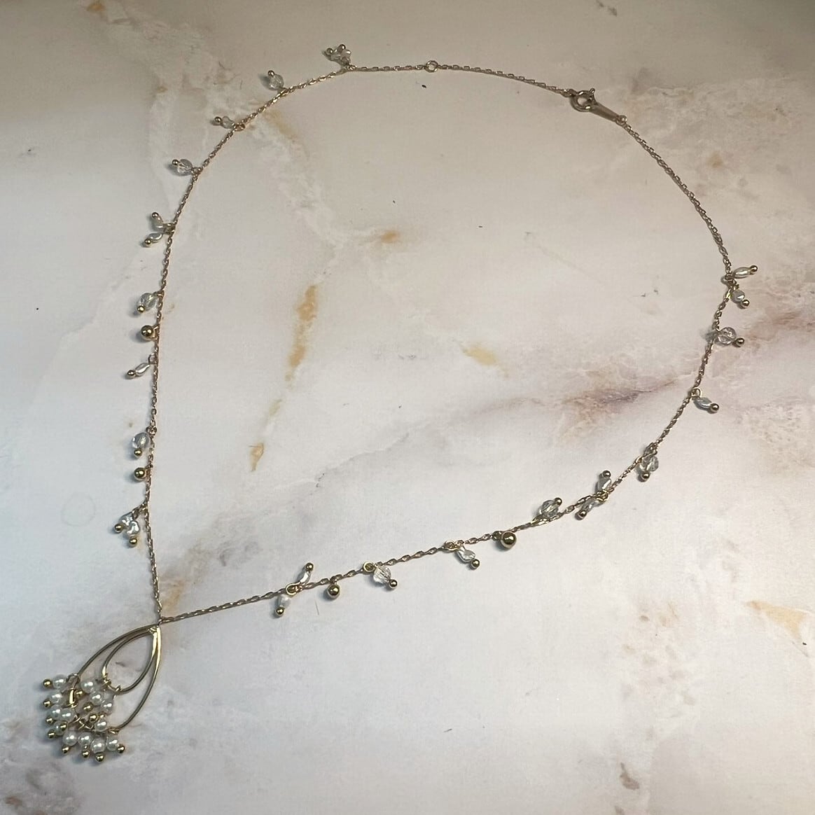 日本の作品】 K18 シードパール シャンデリア ステーション デザイン