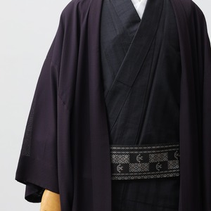 期間限定【受注生産】角帯 2026年干支献上 「午」変わり献上　市松：黒×鼠
