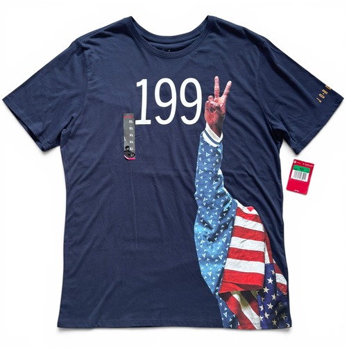 【新品未使用】Dead Stock Jordan Brand 半袖Tシャツ Tee 紺/NAVY メンズ XL バルセロナオリンピック ロゴ プリント ジョーダン 正規