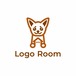 No488 チワワと家のロゴ【チワワ、家、茶色、シンプル、動物、かわいい、親しみ、不動産、リフォーム、建設、住宅、暮らし、ショップ】