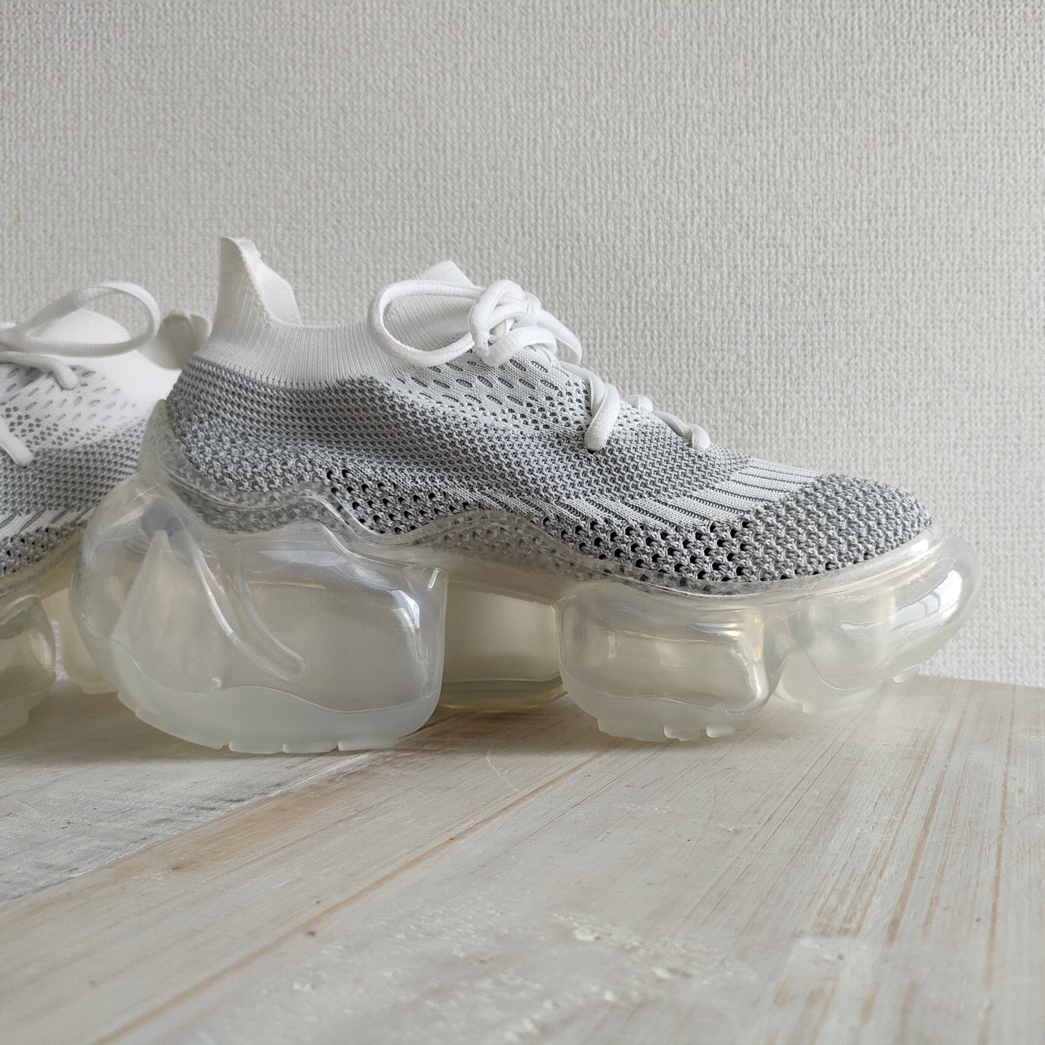 靴 grounds MOOPIE WHITEGRAY 24cm Grounds Moopie White Gray Clear | UJNG