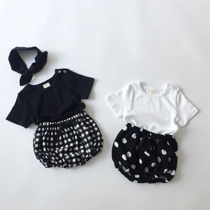 【BABY&KID】2024夏新作 無地半袖tシャツ ショートパンツ