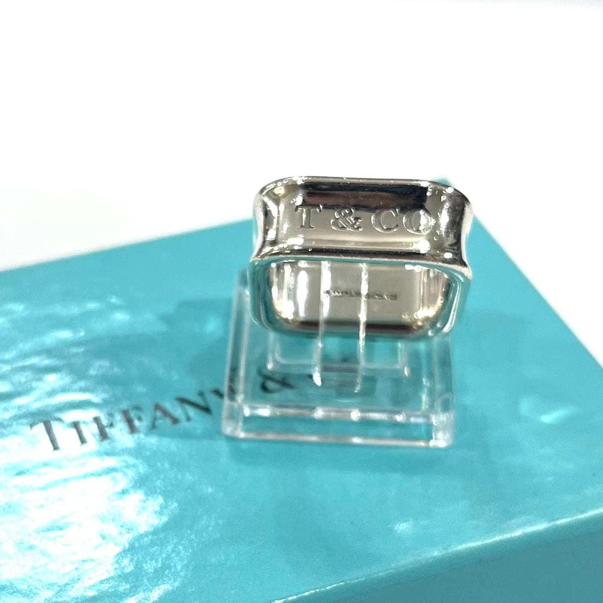 TIFFANY&CO.】【9-10号】2644 T&CO 1837 スクエアリング／シルバー925