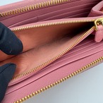 PRADA プラダ ラウンドジップ ウォレット 長財布 サフィアーノ 20.0 × 10.0cm ピンク