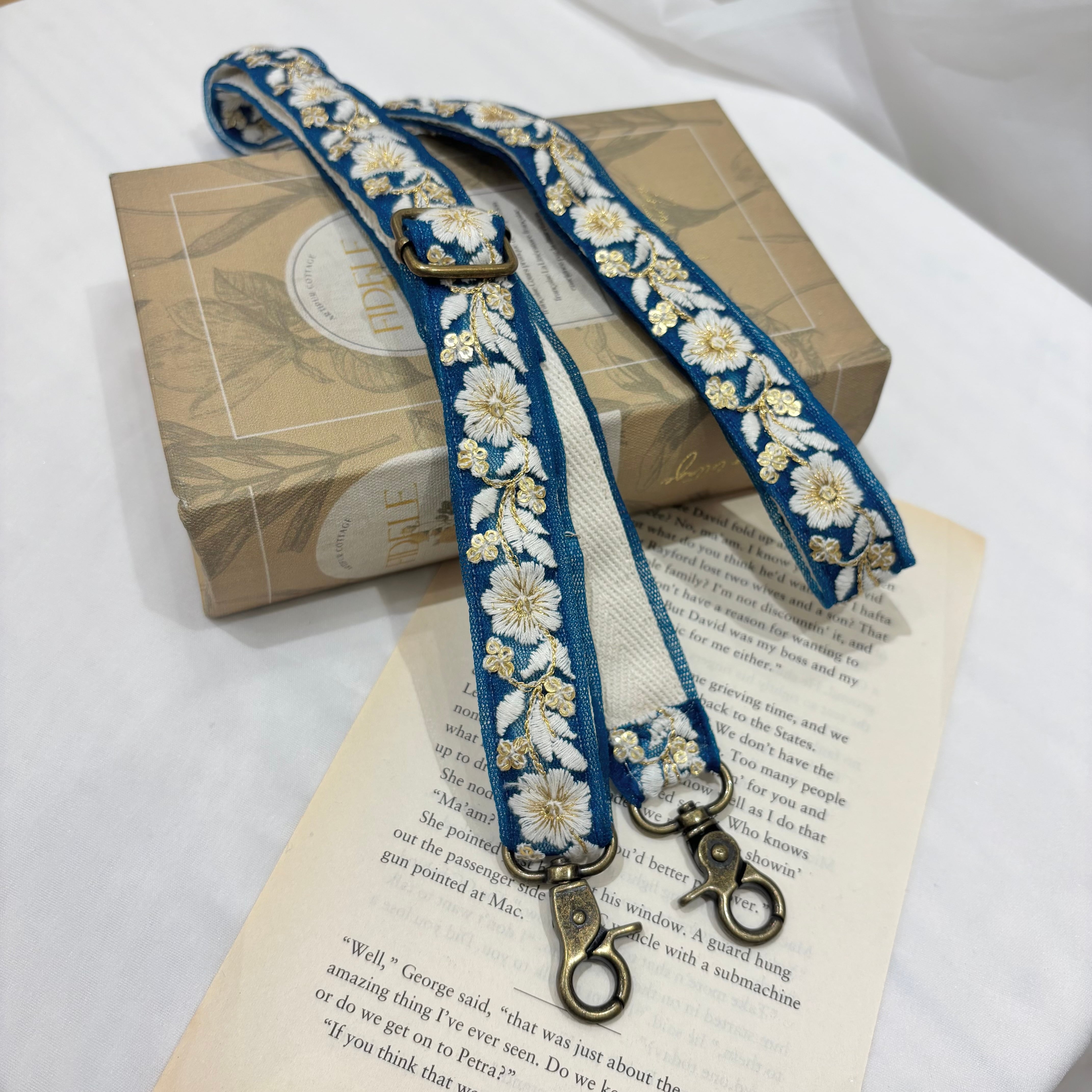 【長さ調整可能！】インド刺繍リボン ショルダー(A71-10)⑦