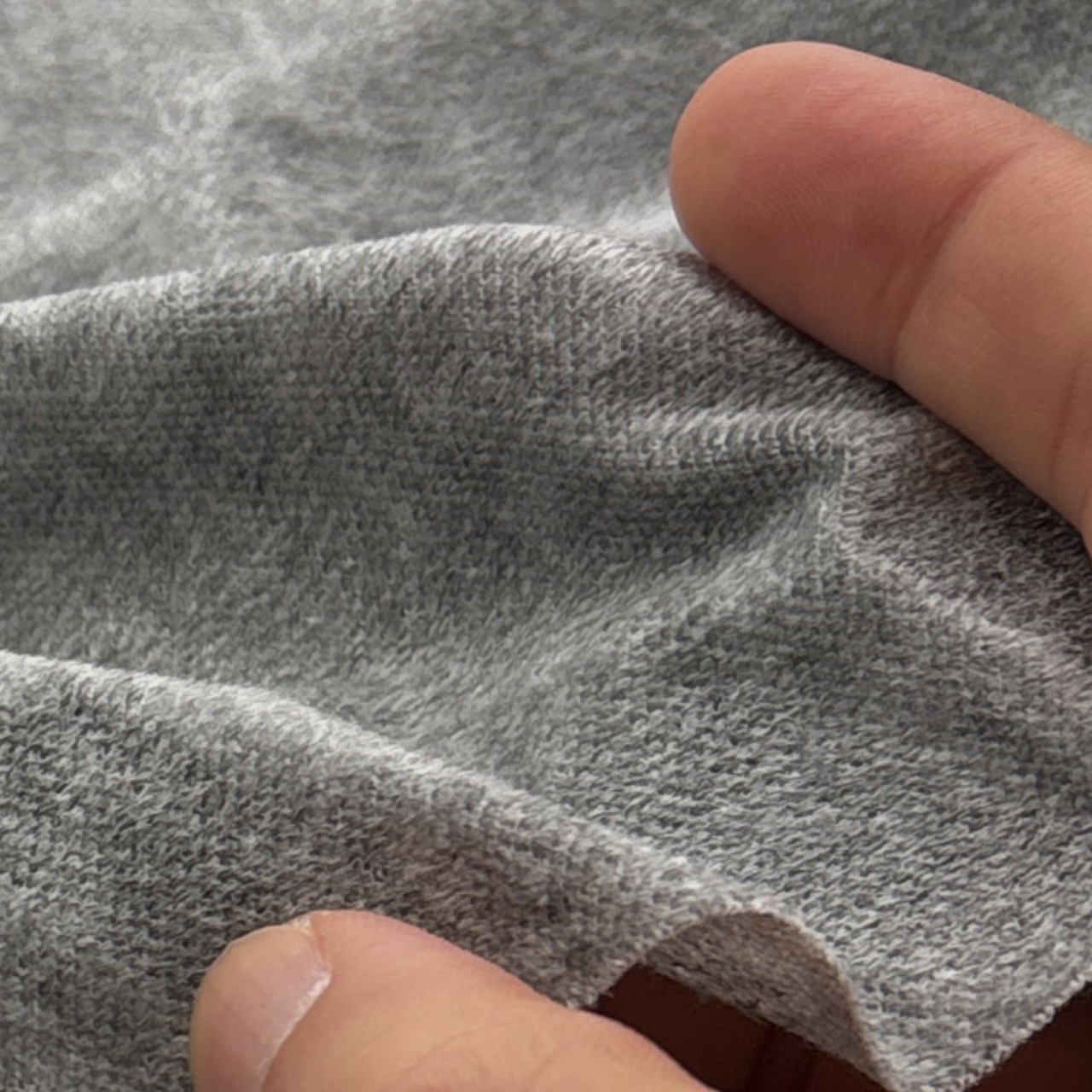 ★NY082◆1.3m◆綿ポリエステル混弱起毛天竺ニット生地◆グレー