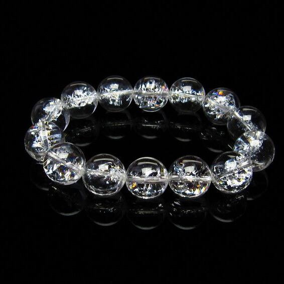 水晶 ブレスレット 虹入り ブレス アイリスクォーツ 16mm 111-17194