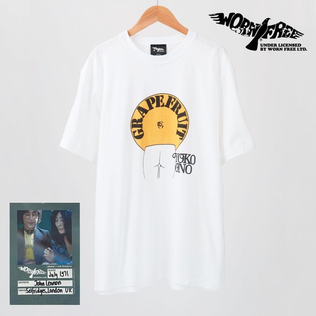 ジョンレノン tシャツ メンズ 半袖 プリント ブランド レディース ゆったり ロゴ おしゃれ 白 ホワイト かわいい 大人 かっこいい シンプル ウォーンフリ― GRAPEFRUIT グレープフルーツ WFR-000-000005 Sl009
