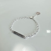 GODSIZE® I.D. TAG with #2 CHAIN BRACELET with pink silver CIRCLE / ゴッドサイズ® I.D.タグ#2チェーンブレスレットウィズピンクシルバーサークル